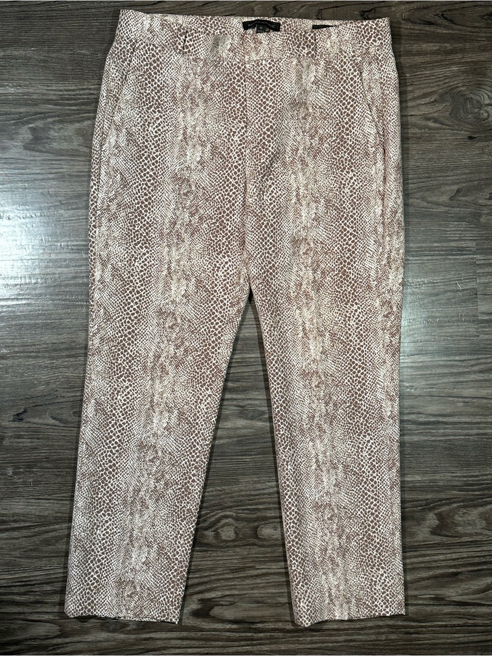 BANANA REPUBLIC AVERY Snake Print Tailored Straight Leg Mid Rise Trouser Pants 6
